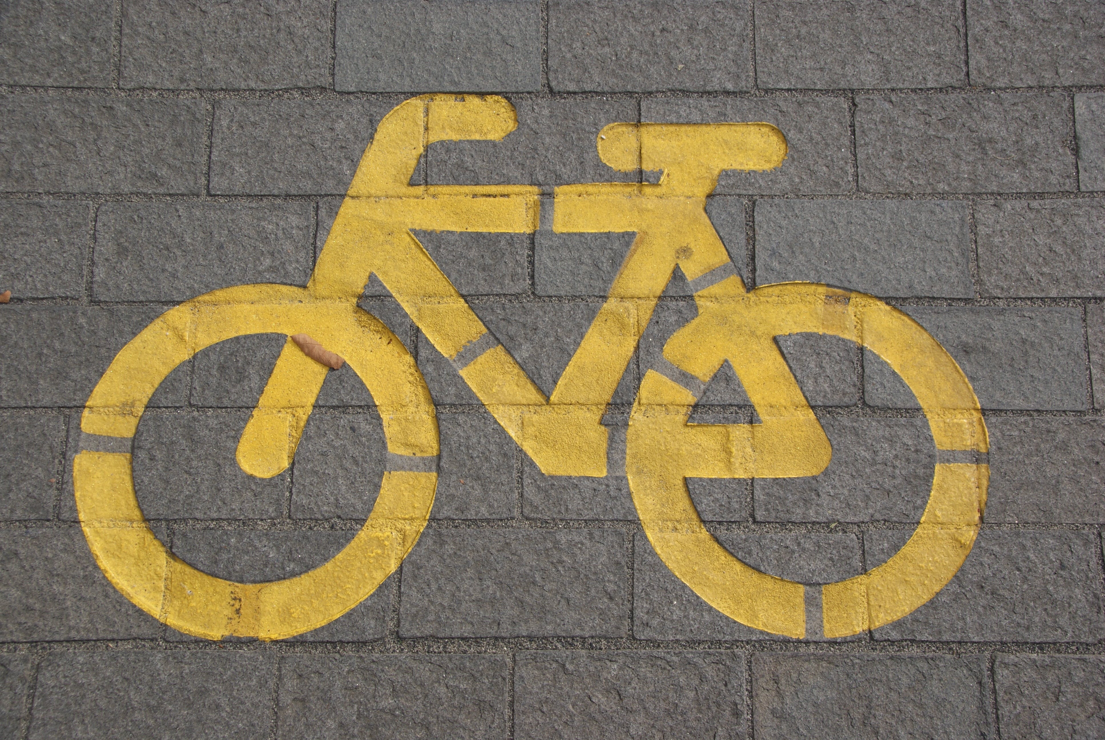 Fahrrad Piktogramm eines Fahrrads auf dem Asphalt