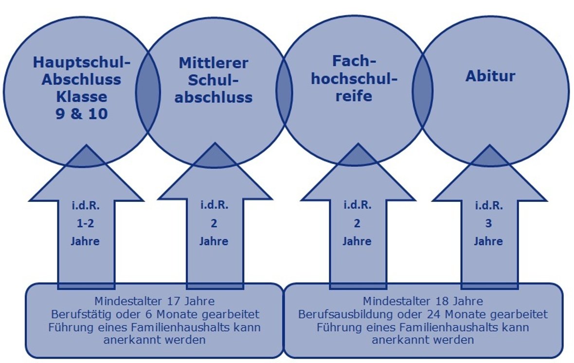 Bild Diagramm über Schulabschlüsse am Driland-Kolleg.