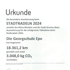 Urkunde Stadtradeln