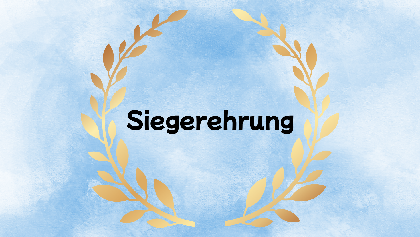Siegerehrung Lorbeerkranz mit dem Text "Siegerehrung"
